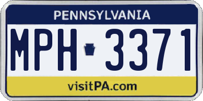 PA license plate MPH3371
