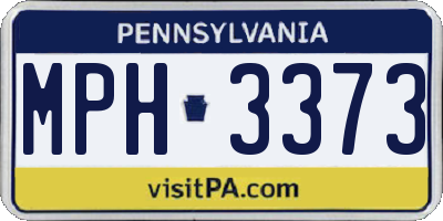 PA license plate MPH3373