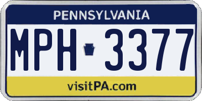 PA license plate MPH3377