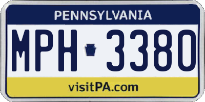 PA license plate MPH3380