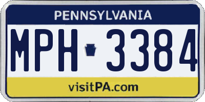 PA license plate MPH3384