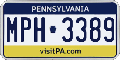 PA license plate MPH3389