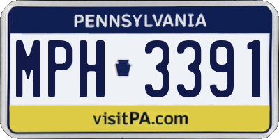PA license plate MPH3391