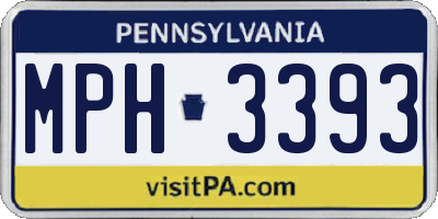 PA license plate MPH3393