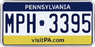 PA license plate MPH3395