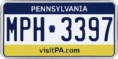 PA license plate MPH3397