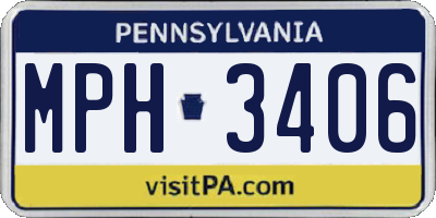 PA license plate MPH3406