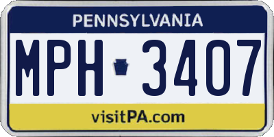 PA license plate MPH3407