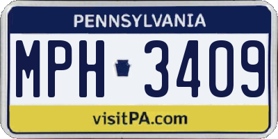PA license plate MPH3409