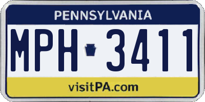PA license plate MPH3411