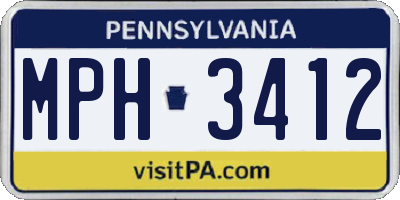 PA license plate MPH3412