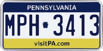 PA license plate MPH3413