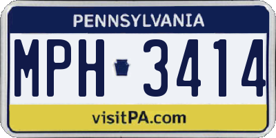 PA license plate MPH3414