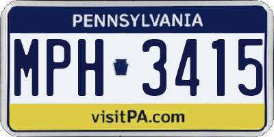 PA license plate MPH3415