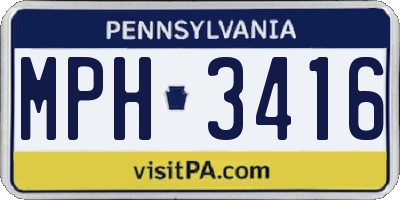 PA license plate MPH3416