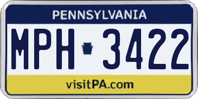 PA license plate MPH3422