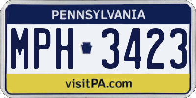 PA license plate MPH3423