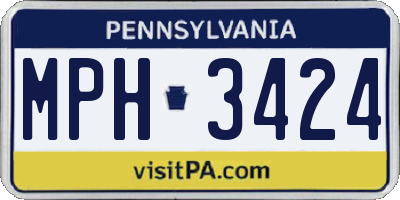 PA license plate MPH3424