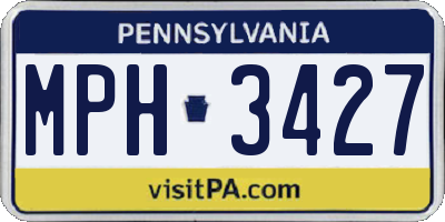 PA license plate MPH3427