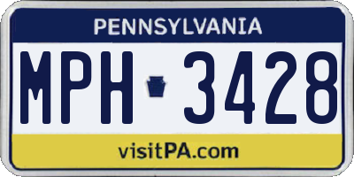 PA license plate MPH3428