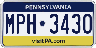 PA license plate MPH3430