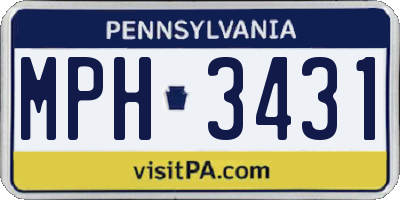 PA license plate MPH3431