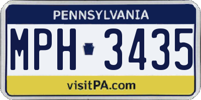 PA license plate MPH3435