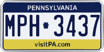 PA license plate MPH3437