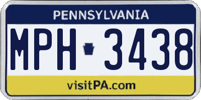 PA license plate MPH3438