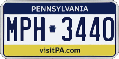 PA license plate MPH3440