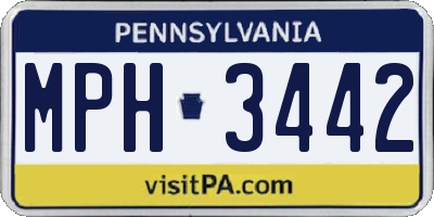 PA license plate MPH3442
