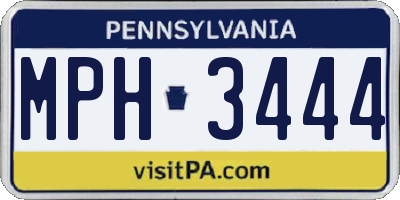 PA license plate MPH3444
