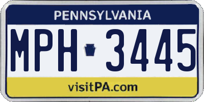 PA license plate MPH3445