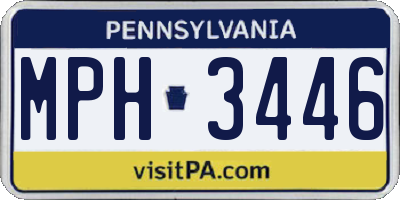 PA license plate MPH3446