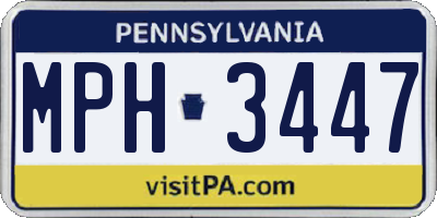 PA license plate MPH3447