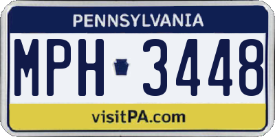PA license plate MPH3448