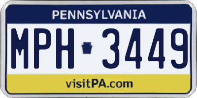PA license plate MPH3449