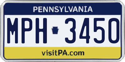 PA license plate MPH3450