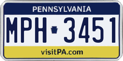 PA license plate MPH3451