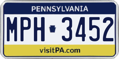 PA license plate MPH3452