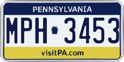 PA license plate MPH3453