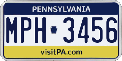 PA license plate MPH3456