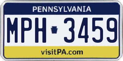 PA license plate MPH3459