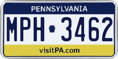PA license plate MPH3462