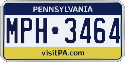 PA license plate MPH3464