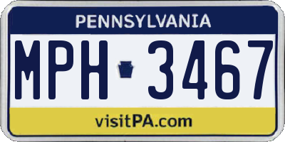 PA license plate MPH3467