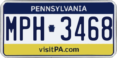 PA license plate MPH3468