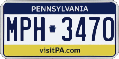 PA license plate MPH3470