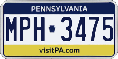 PA license plate MPH3475