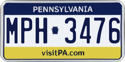 PA license plate MPH3476
